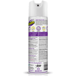 Rear view of an OdoBan lavender disinfectant aerosol can showing product text, icons and barcode on white background