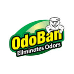 OdoBan brand logo artwork with stylized green oval, bold yellow ‘OdoBan’ text and the phrase ‘Eliminates Odors’.