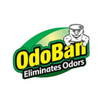 OdoBan logo with green swoosh and text "Eliminates Odors" on white background
