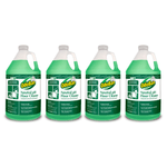 Four green one-gallon OdoBan Neutral pH floor cleaner jugs side by side on white background