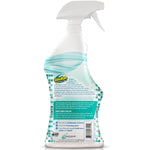 Rear view of an OdoBan Shower, Tub & Tile spray bottle showing label text, directions and safety information