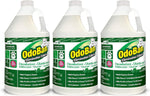 Three one-gallon OdoBan disinfectant and deodorizer bottles with green labels shown side by side on white background