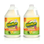 Two OdoBan citrus-scent disinfectant jugs side-by-side with bright yellow-green branded labels