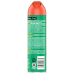 Rear view of OFF! Backyard Active aerosol can showing small-print instructions, barcode, and recycling icons