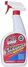 White trigger-spray bottle with a red and blue Oil Eater Cleaner Degreaser label and red spray head
