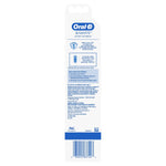 Back of Oral-B 3D White toothbrush blister packaging showing product information and barcode