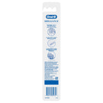 Back of Oral-B Brilliance toothbrush blister card showing product icons and barcode