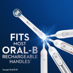 Oral‑B brush head image showing compatibility with multiple rechargeable handles and accompanying text