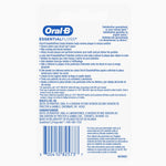 Back of Oral‑B EssentialFloss blister pack with product information, instructions and barcode