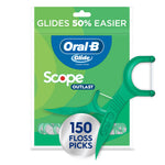 Single green Oral‑B Glide Scope Outlast pouch with a large green floss pick and 150 floss picks badge