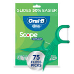 Single green Oral-B Glide Scope Outlast package with a green floss pick and '75 floss picks' circular badge