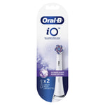 Oral-B iO replacement brush heads retail blister card showing one brush head and product branding
