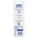 Back of Oral-B product card showing brand logo, feature icons and small text panel with barcode.
