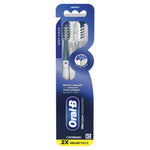 Front product shot of Oral-B Pro-Clean CrossAction two-pack in blue retail blister packaging