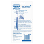 Back of Oral-B Pulsar toothbrush blister pack showing product information, diagrams and barcode on white background