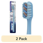 Oral‑B sky blue manual toothbrush in blister pack with close-up of blue bristles.