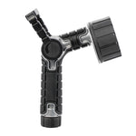 Orbit black and gray 6-pattern lever-control hose nozzle shown from side with swivel connection