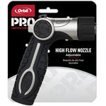 Orbit Pro high flow nozzle packaged on branded blister card with product name and logo visible