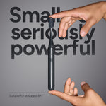 ORDO Sonic Edge charcoal toothbrush suspended between two hands against a gray background with large promotional text behind it.