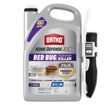 Ortho Home Defense Max gallon jug with attached Comfort Wand, front label showing 'Bed Bug, Flea & Tick Killer' on white background.