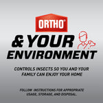 Ortho logo above text about controlling insects and enjoying your home with usage and disposal instructions below