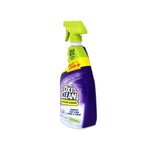 purple and green spray bottle of oxiclean bathroom cleaner, fresh scent, 32 fl oz