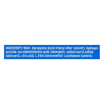 OxiClean blue ingredients label listing water, dipropylene glycol n‑butyl ether, hydrogen peroxide and other ingredients