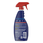 Rear view of OxiClean Max Force spray bottle showing usage directions and ingredient text on the label