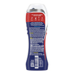 Rear view of an OxiClean Max Force gel stick showing the back label with usage icons, directions and ingredients text.