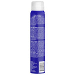 Rear view of a tall blue Ozium aerosol can showing the product's instructions, warnings and barcode.