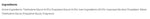 Small horizontal ingredient panel listing triethylene glycol, propylene glycol and other inert ingredients for Ozium.