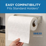 White Pacific Blue Select paper towel roll mounted on a standard chrome holder with a hand pulling a sheet.