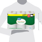 Great Value Ultra Strong six-roll pack pictured over a gray silhouette with a vertical 11" size marker indicating product height.