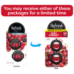 Graphic showing two different packaging designs side by side with note that customers may receive either package for a limited time
