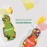 Lifestyle graphic showing two Palmolive limited edition bottles and fruit accents with 'Spring Summer Limited Edition' text