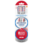 Parodontax Complete Protection toothbrushes in retail blister card showing two soft-headed brushes and brand logo
