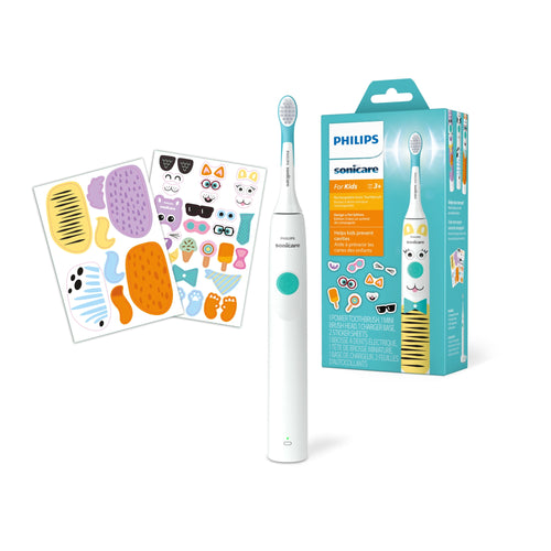 Philips Sonicare kids electric toothbrush with pet design stickers and boxed packaging