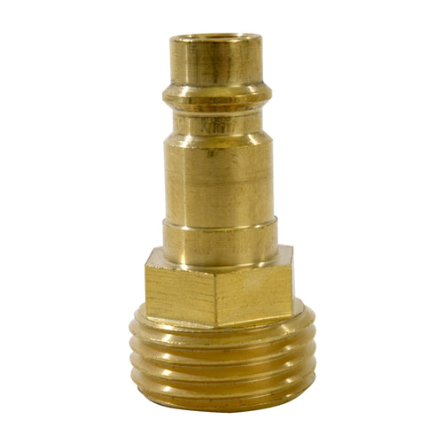 Brass Phoenix quick-connect shower hose adapter photographed upright on a white background