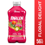 Bright pink Pinalen 2X concentrated Floral Delight multipurpose cleaner bottle with tulip graphic and gold accent