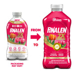 Packaging comparison showing smaller and larger Pinalen 2X Floral Delight concentrated cleaner bottles with arrow between them