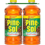 Two Pine-Sol 2X concentrated pine multi-surface cleaner bottles side-by-side showing front labels