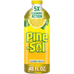 Tall bottle of Pine-Sol Lemon Fresh multi-surface cleaner with lemon graphic and 48 FL OZ label