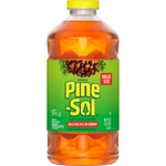 Pine‑Sol value‑size clear bottle showing green label with pine cone graphic, yellow cap and 80 fl oz marking.