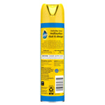 Rear view of a Pledge multisurface aerosol can showing directions, ingredients panel and barcode on a white background