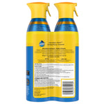 Rear view of two Pledge multisurface cleaner spray bottles in a value pack showing directions, barcode and labels