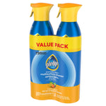Three-quarter front view of two Pledge everyday clean multisurface spray bottles in yellow 'VALUE PACK' packaging