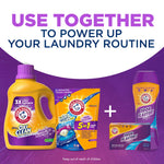 Product grouping graphic showing ARM & HAMMER detergent, OxiClean pods and Odor Blasters products with text Use Together