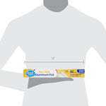 Silhouette product scale graphic showing a 12-inch measurement with a foil box placed across the torso