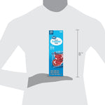 Silhouette scale image showing the full blue Great Value quart freezer bag box held against a torso with an eight-inch height marker.