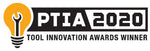 PTIA 2020 tool innovation awards winner badge with lightbulb and wrench graphic on white background